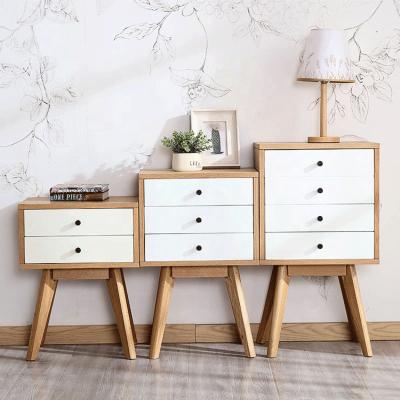 China Modern Wooden Bedside Cabinets Easy Assembly Drawers Nightstand Chest Of Drawers White Customized Customized. for sale