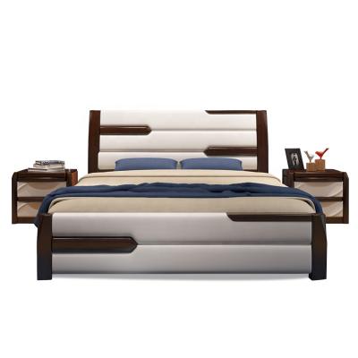 China Hot Selling New Design Solid Wood Bed Storage Double Bed Solid Wood Carved Wooden Bed 2019 Best Comfortable for sale