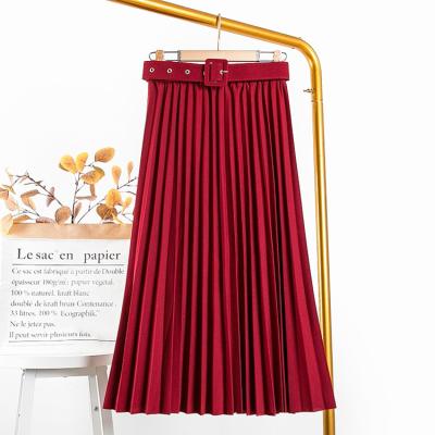 China Fashion Breathable Wholesale Design Casual Summer Pleated Long Maxi Women Skirts for sale