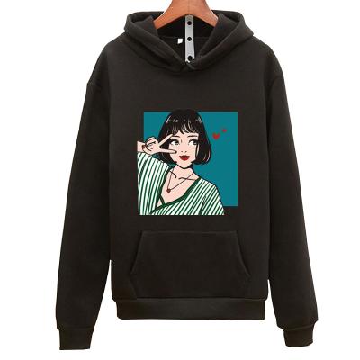 China Autumn Winter Coats Female Tops Breathable Thick Fleece Hoody Hoody S-3XL Printed Women Sweatshirt for sale