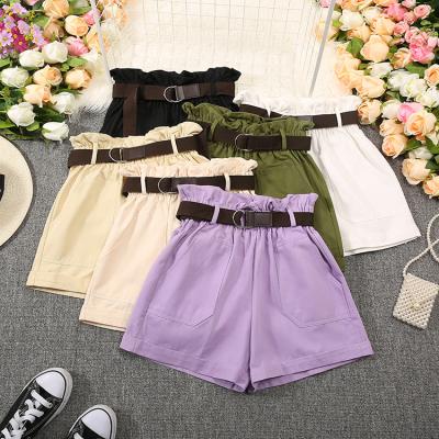 China Wholesale Hot Sale Breathable Shorts Wide Leg Pants Female Loose High Waist Women's Shorts With Belt for sale