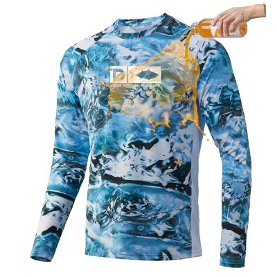 China Upf 50+ Antibacterial Antibacterial 50+ Sun Protection Fabric Waterproof Long Sleeve Mesh T-shirt Fishing Shirts for sale