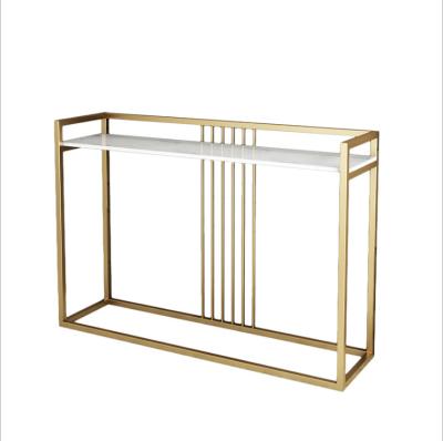 China 2021 Foldable Wholesale Best Selling New Nordic Arrive Italian Metal Cheap Gold Hallway Modern Console Table for sale