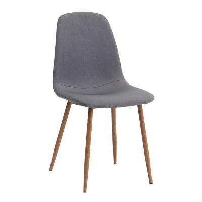 China Gray Fabric Upholstered Modern Comfortable With Metal Legs Dining Chair Office Chair for sale