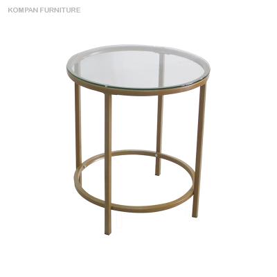 China Modern Living Room Furniture Round Glass Table Top Coffee Table for sale