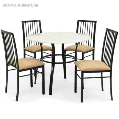 China Modern Dining Furniture Chairs Set With 4 Chairs Metal Frame Dining Table Set for sale