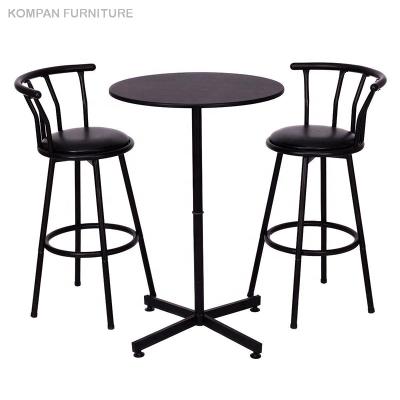 China Bar Room Furniture Luxury High Quantity Removable Bar Table With 2 Chairs Metal Frame Bar Set for sale