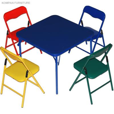 China Modern 5 Piece Kids Furniture Set Metal Kids With 4 Chairs Study Table for sale