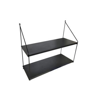 China Hot Selling Good Quality Modern Design Modern Home Furniture With Black Top With Metal Frame Wall Shelf for sale