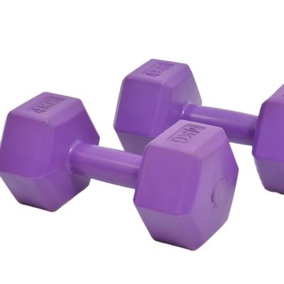 China Plastic Dip In The Dumbbell Hand Selectable Cheap Hexa Dumbbell Toy Plastic Dumbbell For Kids Bodybuilding 5 Pound Dumbbell Sets for sale