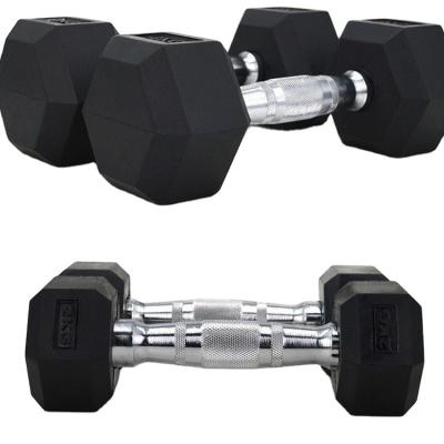 China Cheap high quality rubber dumbbell exercise china liner 10kg hexagonal dumbbell set durable standard for sale