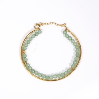 China 2022 New Green Cuban Material Chain Stainless Steel Bracelets Friendly For Women for sale