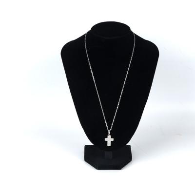 China High quality simple fashion 14k gold plated titanium steel necklace set jewelry long trombone brand cross necklaces for sale