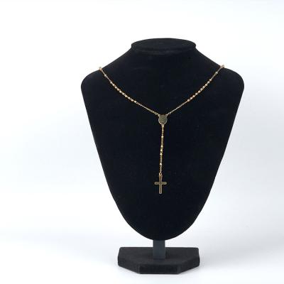 China High Quality 2022 New Fashion Men's Cross Necklace Black And Rose Gold Plated Pendant Jewelry for sale