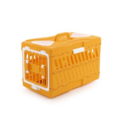 China Breathable Wholesale PP Pet Travel Cage Pet Aviation Portable Flight Box Pet Carrier Cage Outdoor Dog Transport for sale