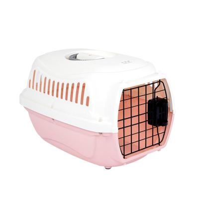 China Breathable Pet Transport Carrying Carrier Dog Travel Bag Airline Approved Handbag Pet Consignment Box Plastic Cat Air Box for sale