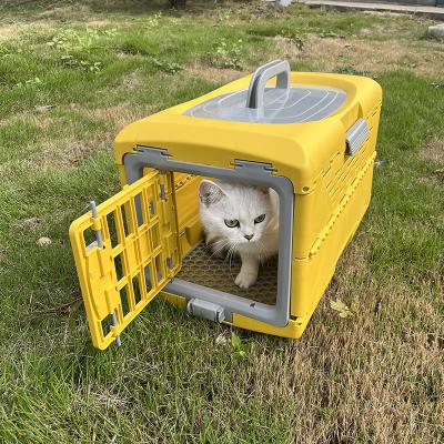 China Breathable Airline Approved Capsule Dog Travel Cage Folding Pet Transport Box Puppy Kitten Traveling Crate Cat Carrier for sale