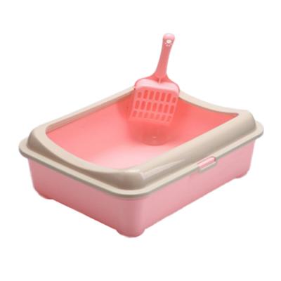 China Sustainable Amazon Hot Selling Cheap Semi Hidden Customizable Small Square Catta Cat Litter Box Free Cat Litter Spoon for sale