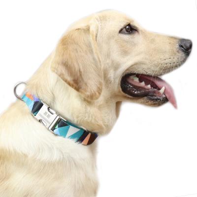 China Sustainable Bohemian Pet Collars Fashion Printed Adjustable Puppy Collar High-Quality National Style Neckband For Medium Large Dog for sale