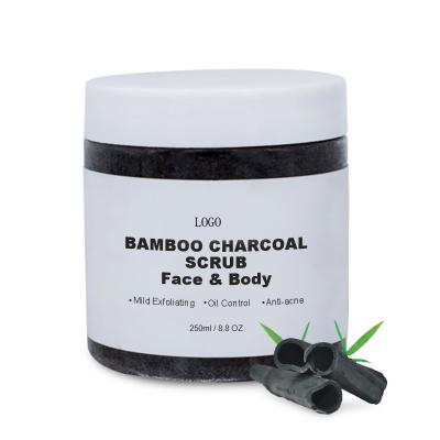 China Korean Natural Bamboo Hair Removal Private Label Charcoal Exfoliator Body Scrub for sale