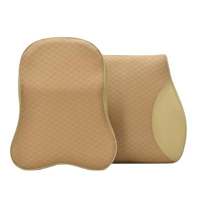 China New Design Low Memory Modern Stylish Temperature Resistant Foam Headrest Lumbar Pillow Set For Support for sale