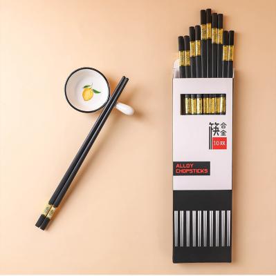 China Viable Set of Gift Pack Restaurant Chopsticks Non-Slip and Mold Alloy Chopsticks 10 Pairs for sale