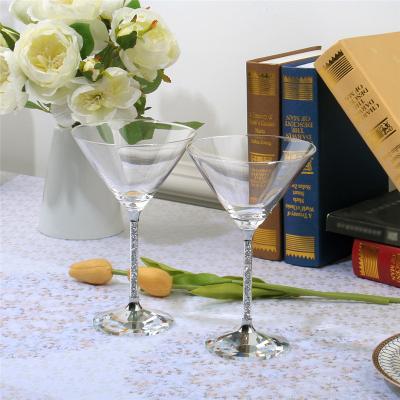 China CLASSIC Eco-Friendly Recycled Unique Old-fashioned Martini Cocktail Glass Of Rose Color Optical Decoration for sale