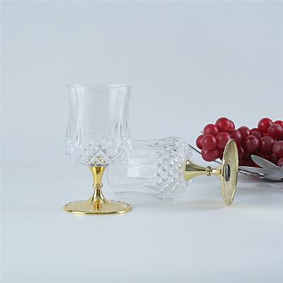 China Cute Custom Hotel Bar Drinking Long Stem 220ml Clear White Wine Glasses Juice Cup Restaurant Drinkware Red for sale