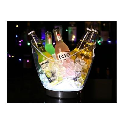 China CLASSIC custom acrylic beer plastic champagne design wine fridge tongs lighted ice bucket logo printing nightclub with led lights for sale