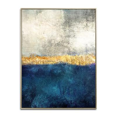 China Modern Handmade Modern Home Living Room Decoration Large Blue Abstrac Wall Art for sale