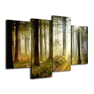 China 4 Panels Modern HD Canvas Printed Landscape Painting Wall Art Printing For Hotel Home Decoration for sale