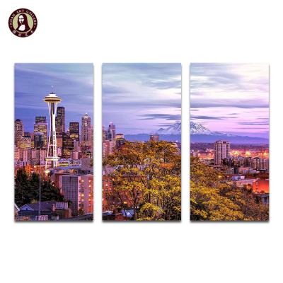 China Modern Modern Wall Art Picture Print Skyline Seattle Skyscraper City Painting Canvas for sale