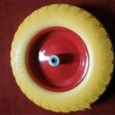 China Rim Small Rubber Pneumatic Wheel plástico de aço 3.50-8 para o carro de jardim à venda