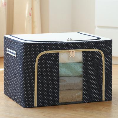 China Steel Frame Transitional Storage Box, Finished Folding Oxford Cloth Box Quilt Storage Bag With Cover for sale