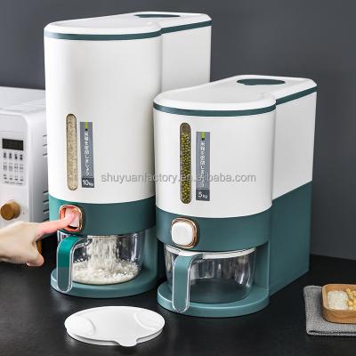 China Kitchen 10kg Food Bean Cereal Supermarket Rice Multifunctional Portable Cereal Dispenser Viable Storage Multi Grain Dispenser for sale