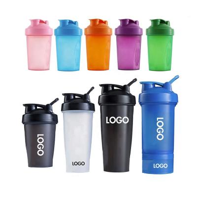 China Sustainable Custom Mixer Powder Shake Water Gym Bottles Shaker Mixing Ball Protein Cup Sports Fitness Plastic Protein Shaker Bottle for sale