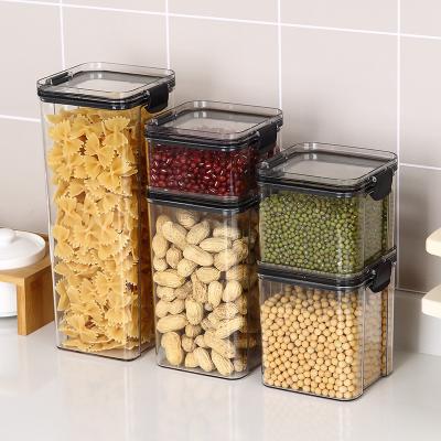 China Airtigh PET Food Grade Spaghetti Cornflakes Pasta Organizer Storage Box Kitchen Fridge Plastic Food Storage Container for sale