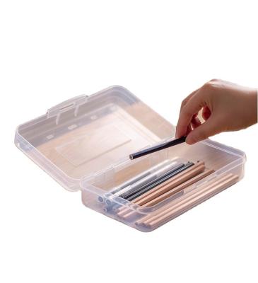 China Schools & Offices Custom 21.5 X 10 X 4 Cm Storage Pop Case Clear Plastic Hard Pencil Case For Office Supplies for sale