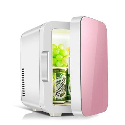 China Hotel 8L 10L Small Beauty Refrigerators Customize Car Minibar Makeup Skincare Mini Fridge For Cosmetic With Mirror nevera for sale