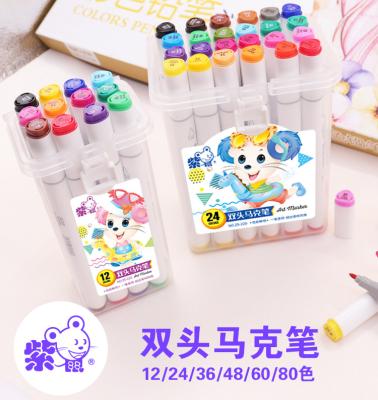 China Painting.Drawing.Writing. Advertising.Promotion Sketch Markers Tips Art Markers 220-24 Dual 80 Colors Highlighter Bar Alcohol Based Pens With Matching Gift Box For Kids Children Draw adults for sale