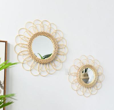 China Luxury simple purchasing handmade mirror wall decoration wedding gift minimalist light wall mirror decoration birthday party for sale