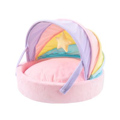 China Cute Pet Toy Inside Pet Bed Plush Style Travel Pet Bed And Cat Bed Tent Removeable Cute Cotton Style for sale