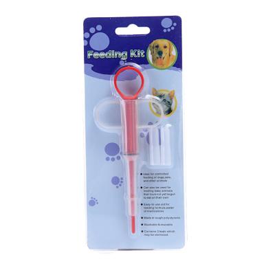 China Pet Viable Feeder Dogs and Cats Plastic Medicine Injector Packing Custom Pet Feeding Kit Pill Dispenser Pet Feeder for sale