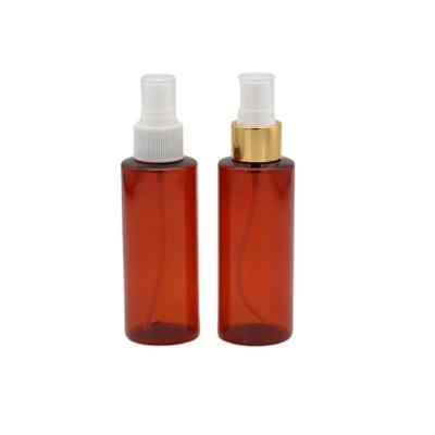 China Factory Wholesale Custom 120ml Brown Single Round PET Plastic Spray Bottle for sale