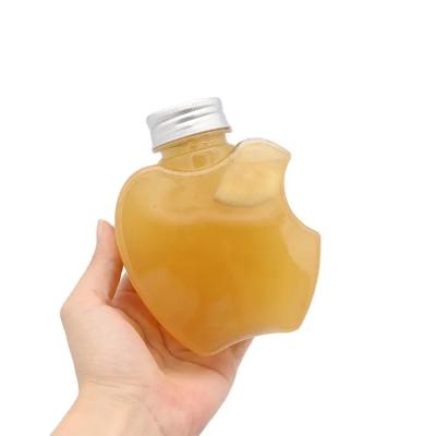 China Wholesale Customized Single Empty Apple Shape Logo Bottle PET Plastic Bottle 320ml for sale