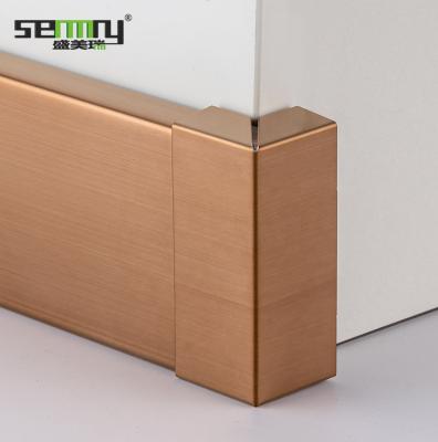 China Modern Decorations Extrusion Baseboard Wall Skirting Board Hot Sale Cheap Brushed Mental Stainless Steel for sale