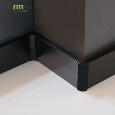 China Modern Curved Pvc Skirting Board 15c Waterproof Brushed Aluminum Alloy Skirting Board Corner Protectors for sale