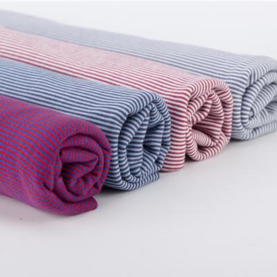 中国 Sustainable Comfortable Colorful Plain Jersey Knitted Striped Fabric 200gsm For T Shirt Men And Women 販売のため