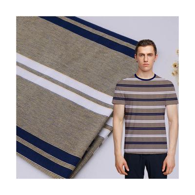 China Cotton Sustainable Chinese Automobile Striped Single Yarn Textile Jersey Knitted Apparel Material Jersey Fabric à venda