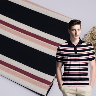 China Hot Selling Pique Polo Shirts Suit Single Tank Top Viable Material Modal Striped Polo Shirts Fabric for sale